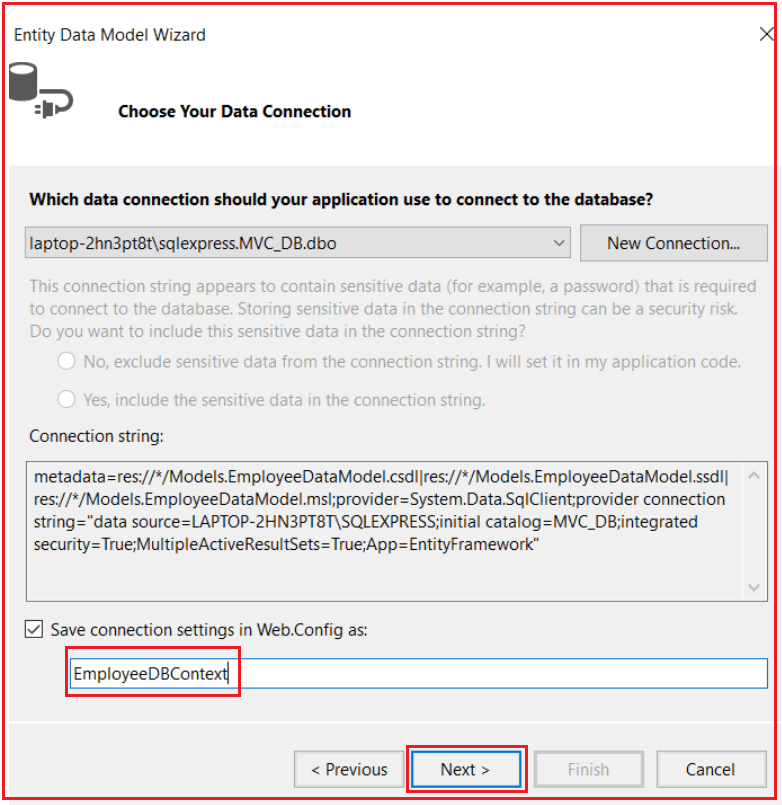 Creating Connection String in Entity Framework Database First Apprach in MVC Application