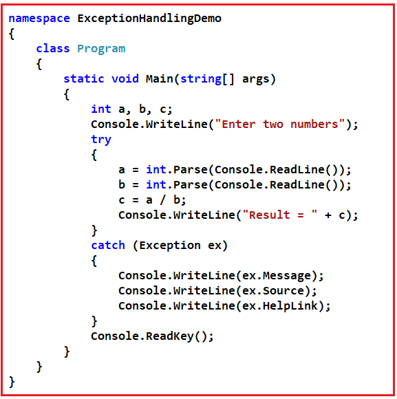 Exception Handling Interview Questions in C Dot Net Tutorials