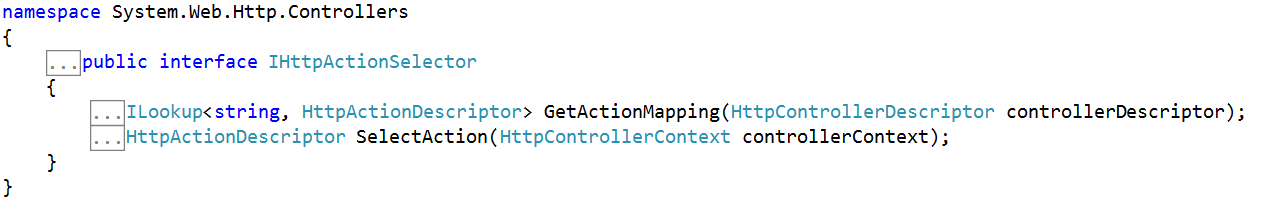 Routing and Action Selection in Web API