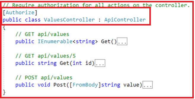 Authentication and Authorization in Web API - At Controller Level