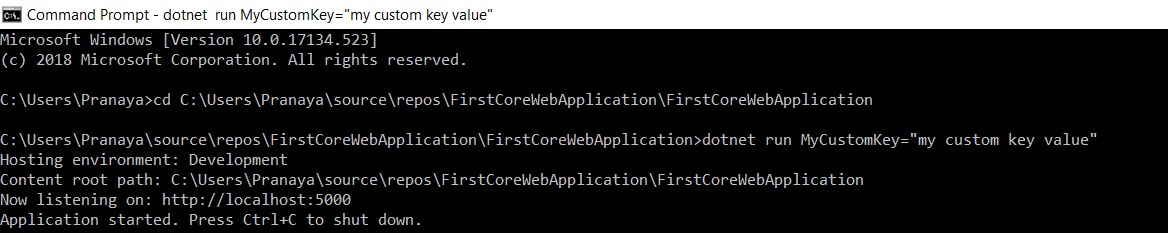 How to Pass Config value from Command Line in ASP.NET Core Application? How to Pass Config value from Command Line in ASP.NET Core Application?
