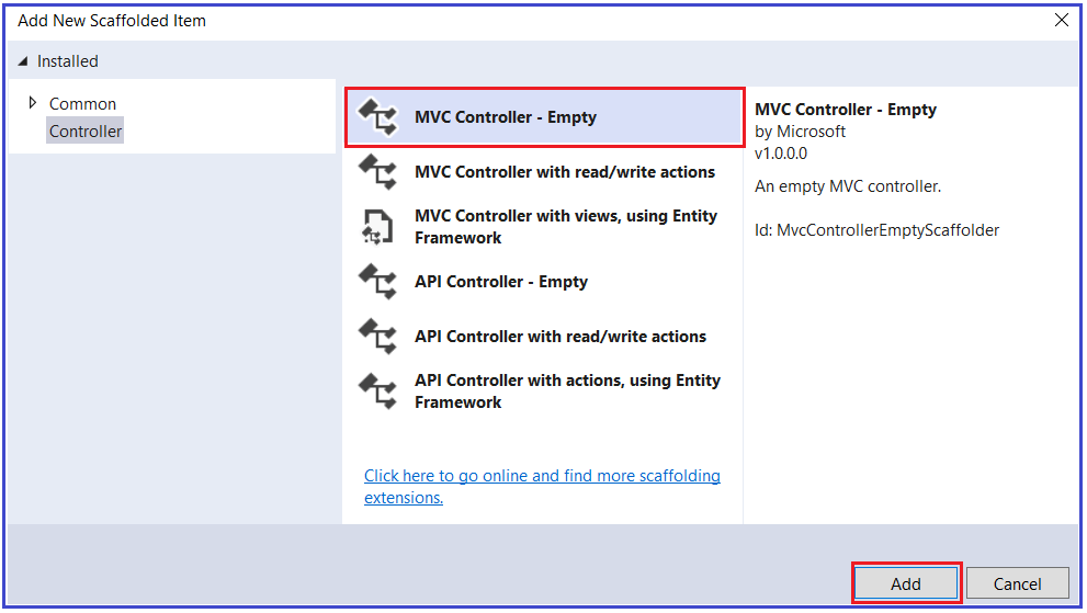 How to add Controllers in ASP.NET Core Application?