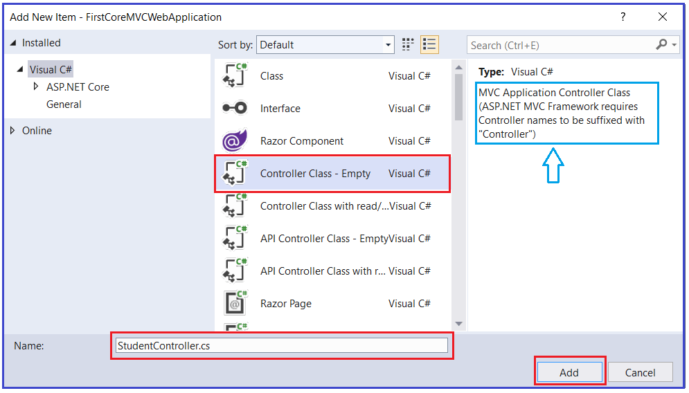 Controller Class – Empty