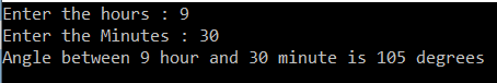 How to find the angle between hour and minute hands of a clock at any given time in C#