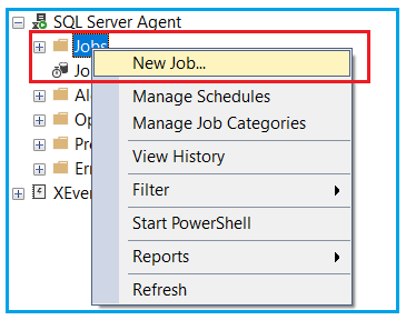 Creating Job using SQL Server Agent