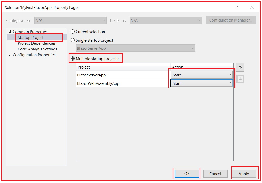 Running Multiple Project in Visual Studio