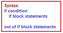 if statement in python