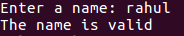 Validating the name entered with the username we have