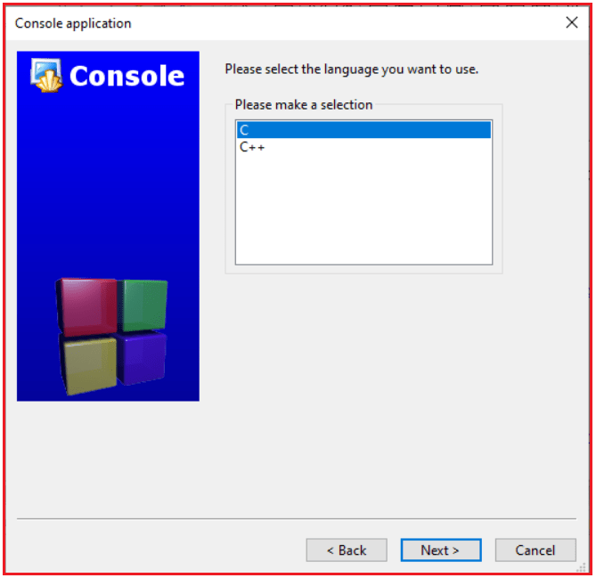 Code Blocks New Project Clipart