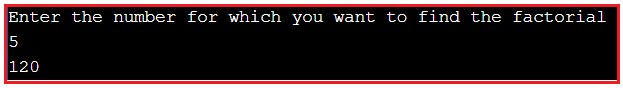 Program to find factorial of a number