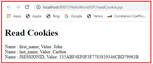 How to Read Cookies in JSP?