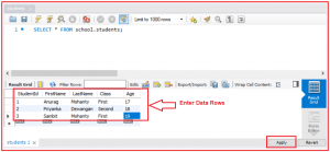Insert Update Delete using MySQL Workbench - Dot Net Tutorials
