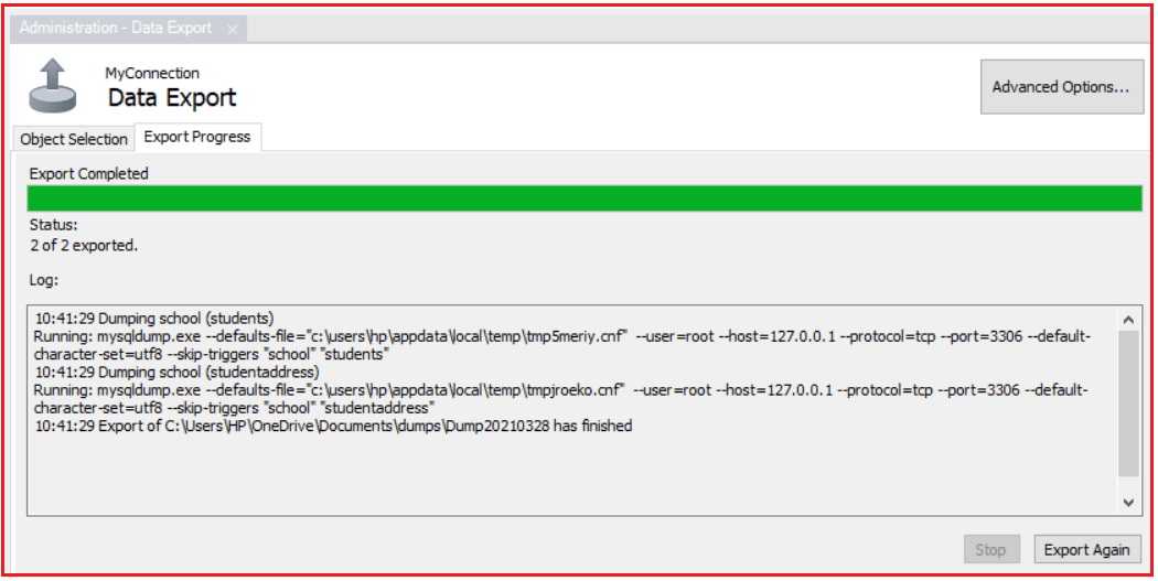 how to export and import MySQL databases using MySQL Workbench