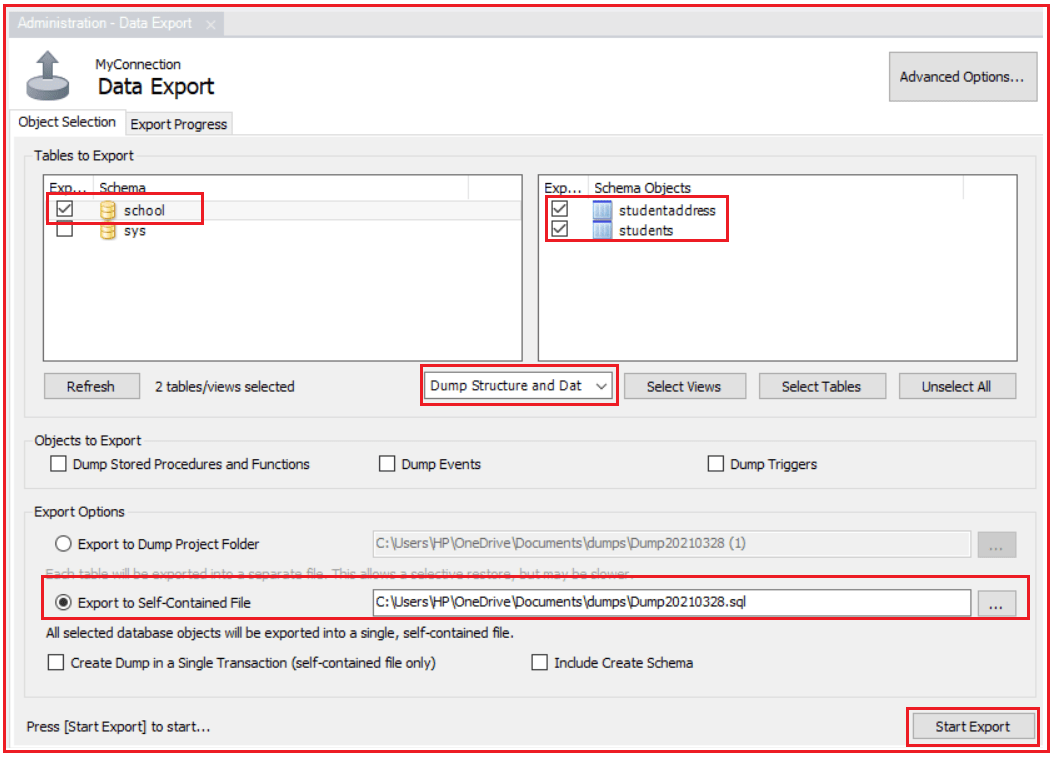 import database mysql workbench