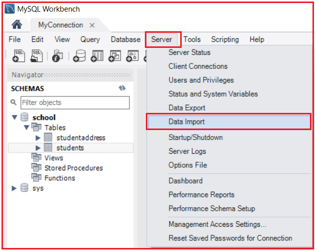 mysql export database workbench