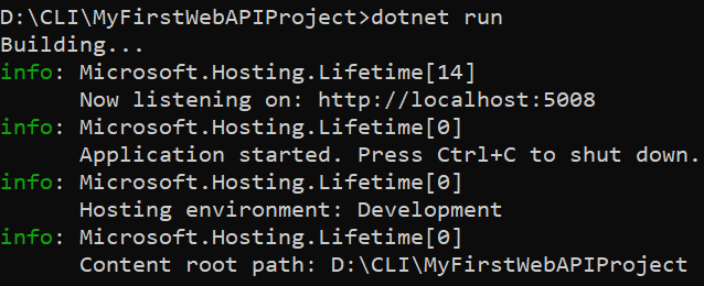 How to Run ASP.NET Core Web API Project using Command Prompt?