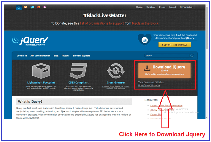 BY DOWNLOADING THE JQUERY LIBRARY