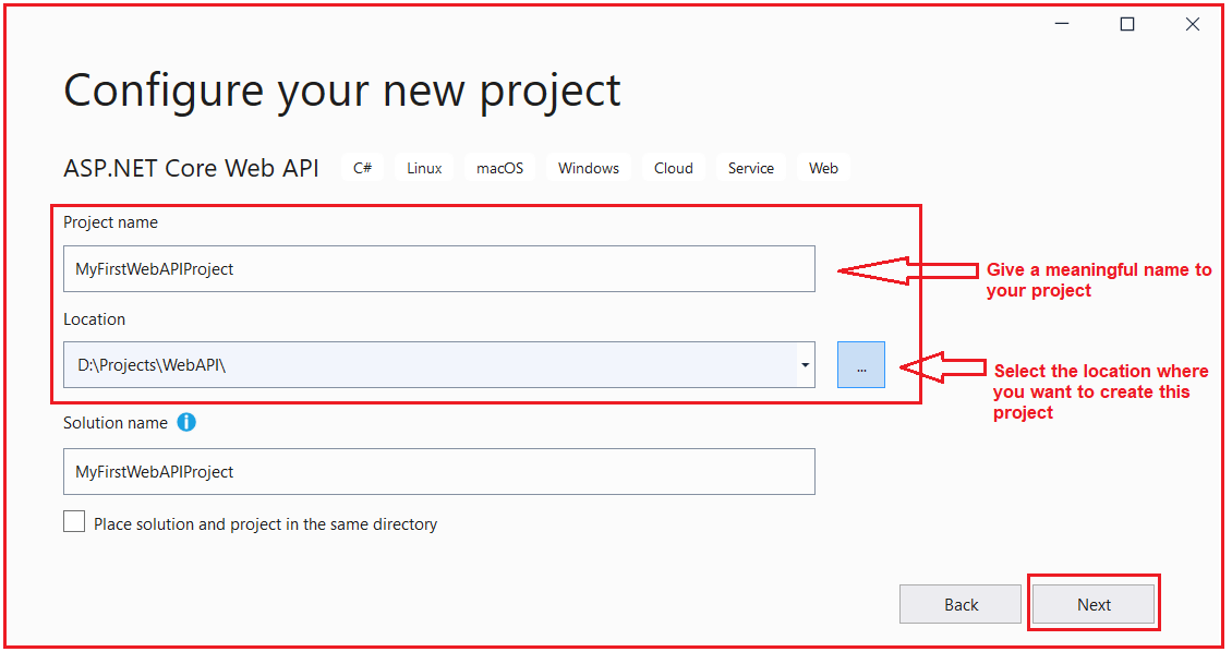 configure your new project