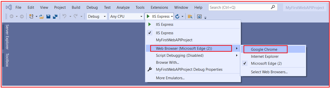 How to run the ASP.NET Core Web API Application in Visual Studio 2019?