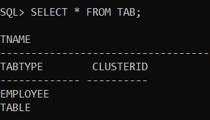 How to view the list of tables in the oracle database?