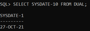 SYSDATE Date Function in Oracle
