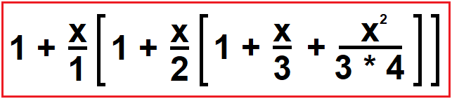 Taylor Series Using Horner’s Rule by Recursion in C