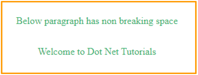 Non-Breaking Space in HTML