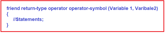 Syntax to use Friend Function in C++ to Overload Operators