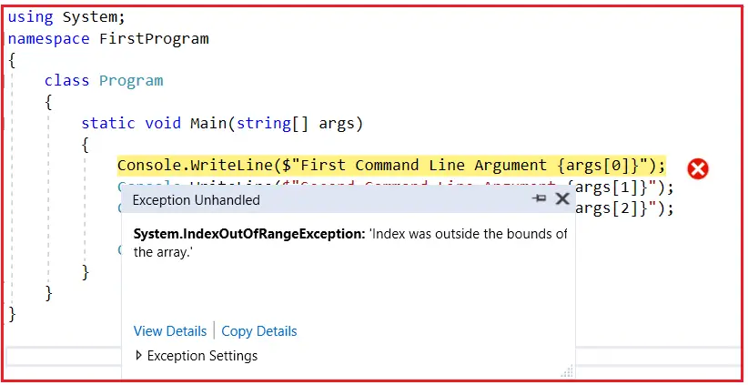 Command Line Arguments in C#