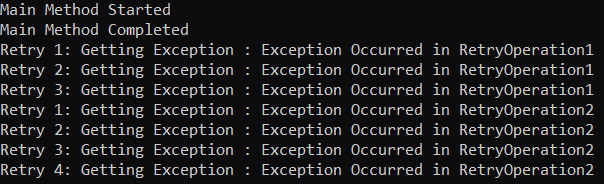 Generic Retry Pattern Examples in C# Asynchronous Programming