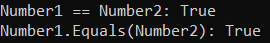 Difference Between the "==" Operator and the Equals() Method in C#
