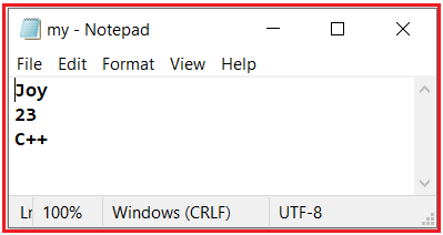 Example to Understand File Handling in C++