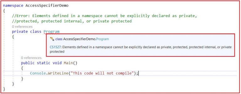 Access Specifiers in C# Examples - Dot Net Tutorials