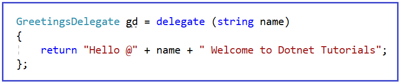 Example to Understand Anonymous Methods in C#