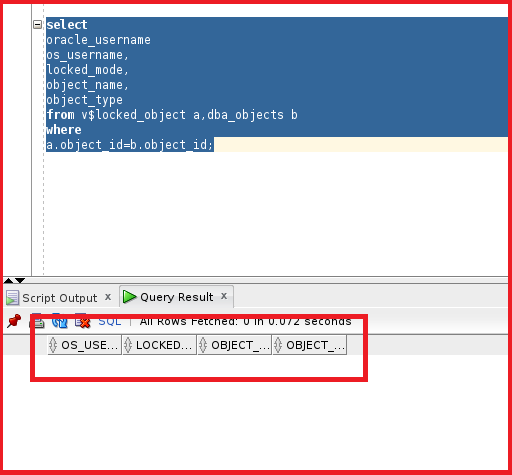 Checking if there are any locked objects present in the database