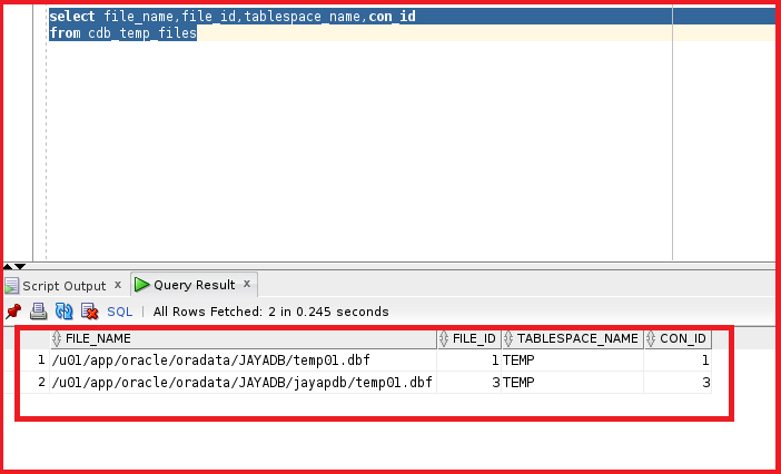 Temp Files in Oracle Database