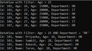 ADO.NET DataView Class in C# with Examples - Dot Net Tutorials