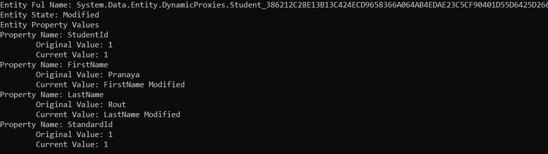 DbEntityEntry Class in Entity Framework Database First Approach with Examples