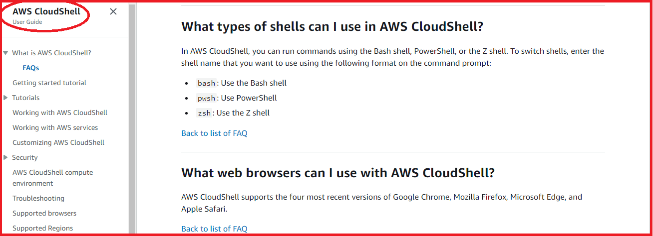 AWS Cloud Shell Region Availability