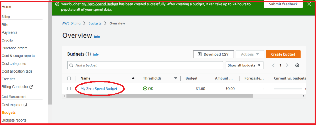 AWS Budget Setup - Dot Net Tutorials