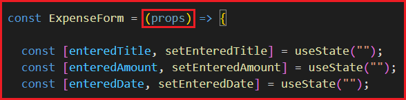 Extract values in ExpenseForm Component