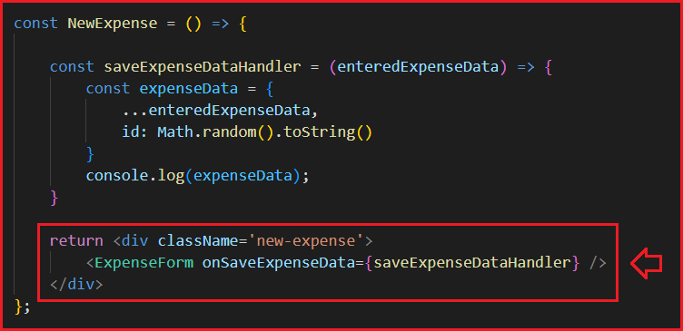 Extract values in ExpenseForm Component