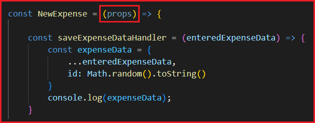 Define a Function in App.js Component