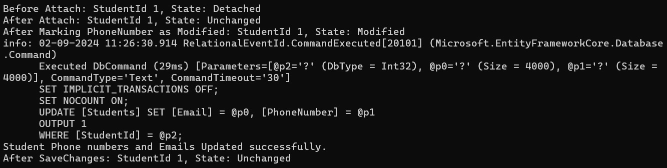 Attaching an Existing Entity to the Context Object