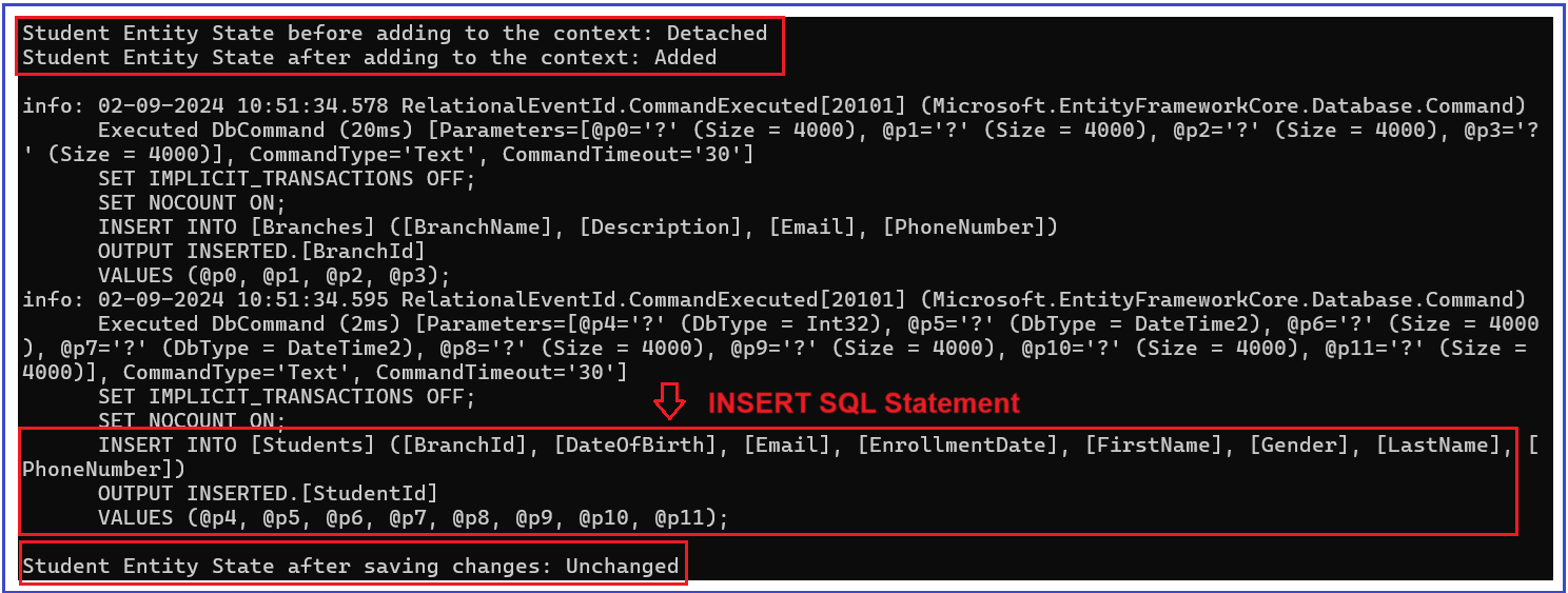 EF Core Added State Example