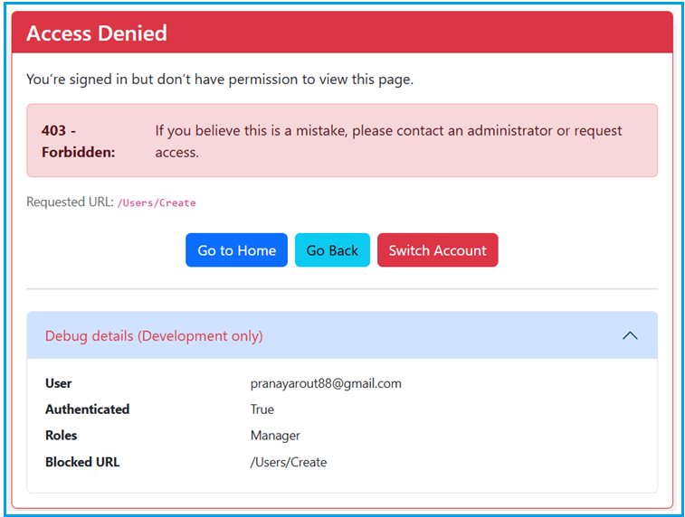 Role Based Authorization in ASP.NET Core Identity