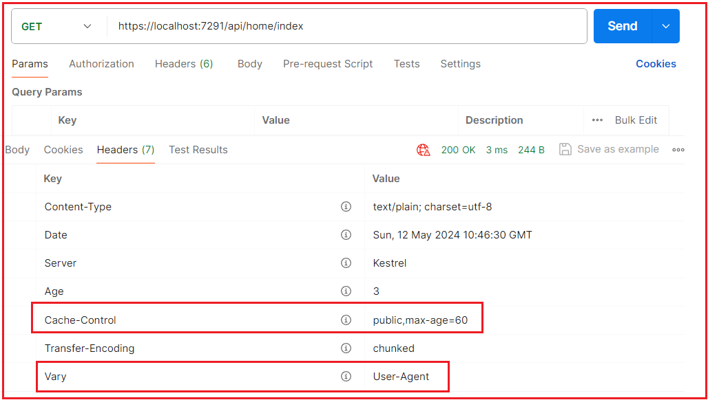 Example to Understand Response Caching with VaryByHeader