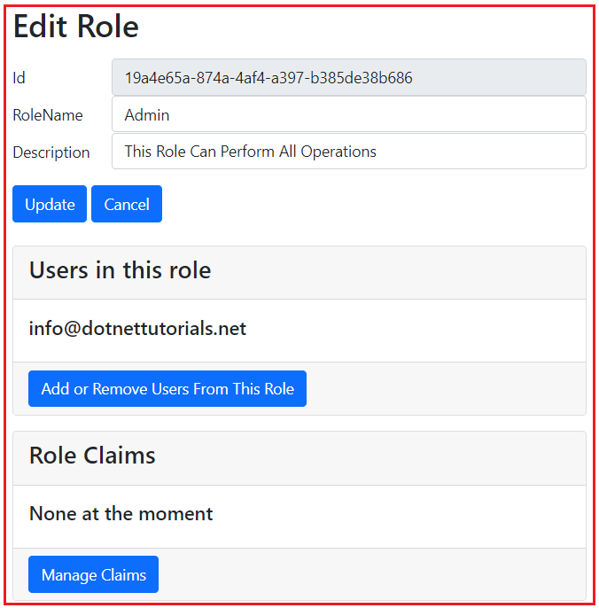 How to Add or Remove Claims for a Role Using ASP.NET Core Identity?