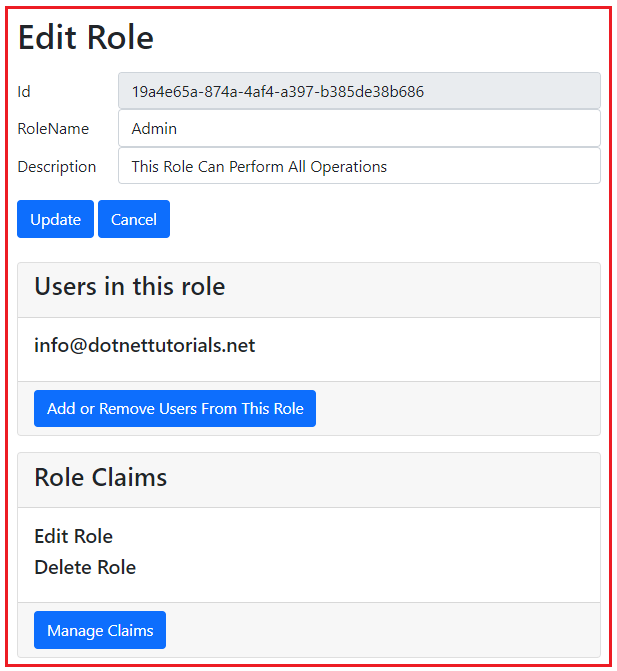 How to Add or Remove Claims for a Role Using ASP.NET Core Identity?