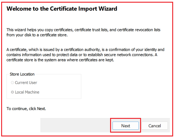 Install the Self-Signed Certificate